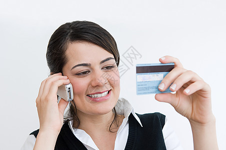 信用卡消费的女人图片