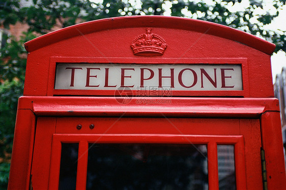 红色电话亭图片