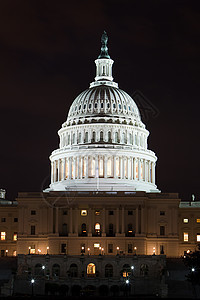 美国晚上的国会大厦图片