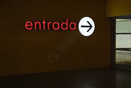 葡萄牙语入口标志背景图片