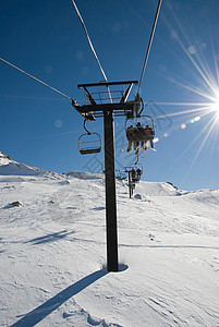 滑雪缆车图片