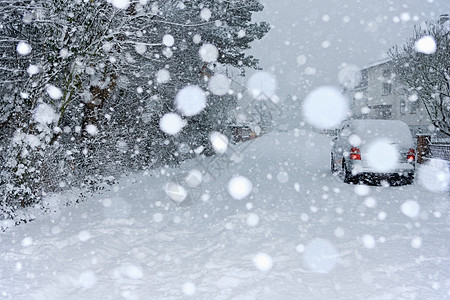 下雪的街景图片