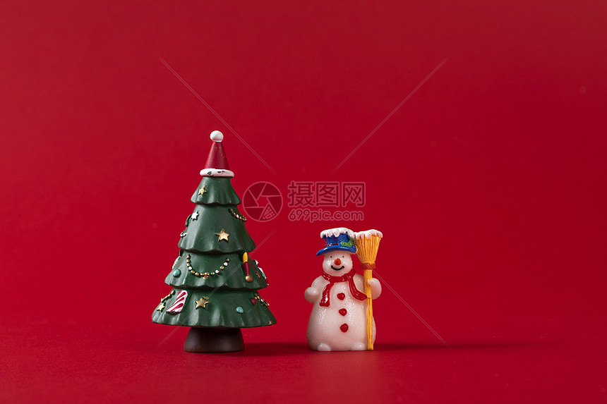 圣诞树小雪人模型图片