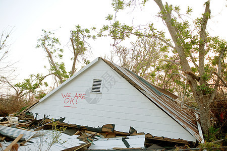 美国比洛克西Hurraine Katrina灾后失事房屋地面上层图片