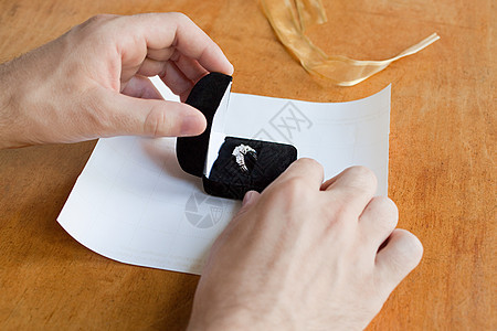 包装订婚戒指的人图片
