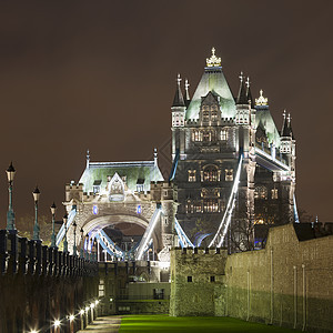 英国伦敦塔桥夜景图片