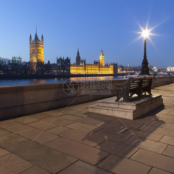 英国伦敦议会大厦夜景图片