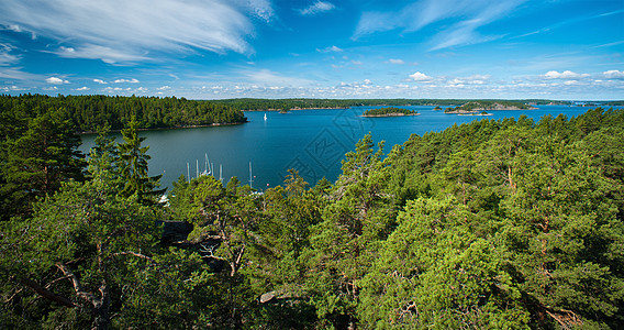 森林和乡村湖泊鸟瞰图图片