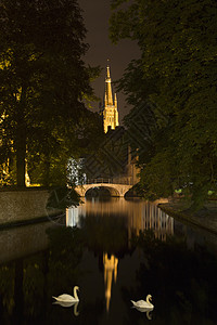 比利时布鲁日运河圣母教堂图片
