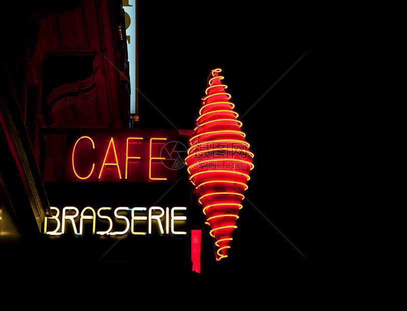 霓虹咖啡厅标志图片