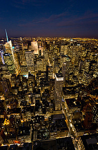 美国纽约曼哈顿帝国大厦夜高清图片素材
