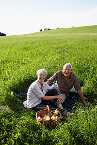 老年夫妇野餐图片
