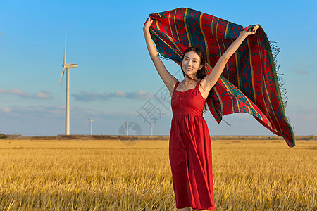 旅游人物年轻文艺美女背景