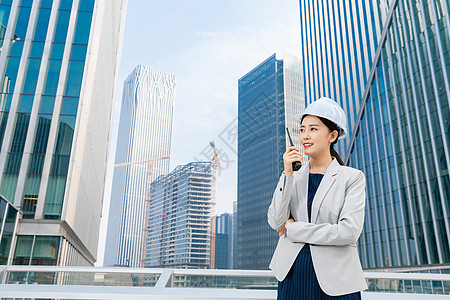 潜水人员女性建筑工程师形象背景