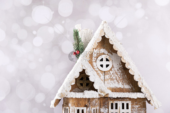 圣诞装饰小木屋静物图片