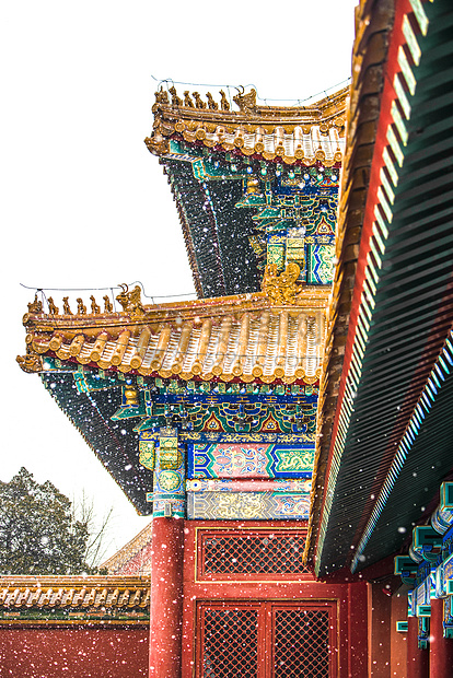 北京故宫雪景图片