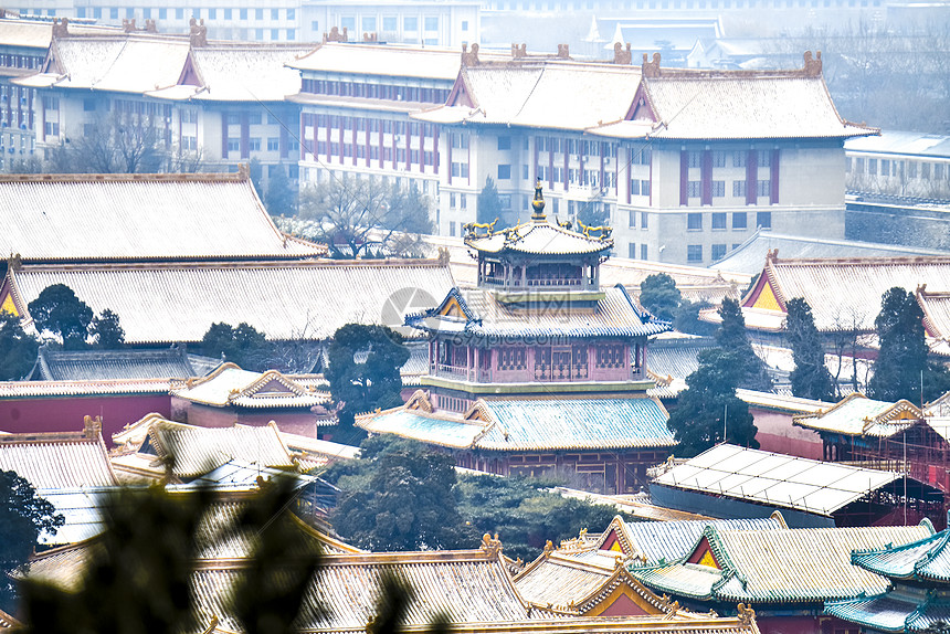 北京故宫雪景图片