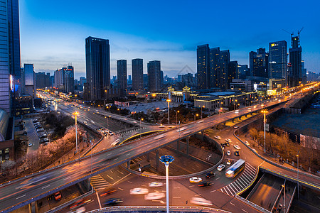 交通高架城市高架车流延时摄影背景