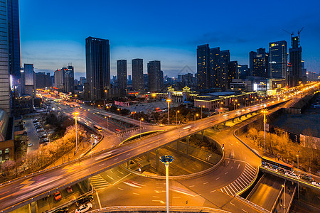 城市高架车流延时摄影背景图片