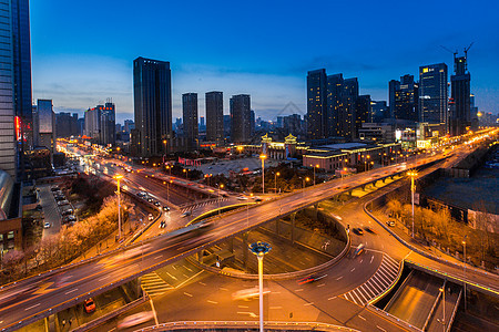 城市高架车流延时摄影背景图片