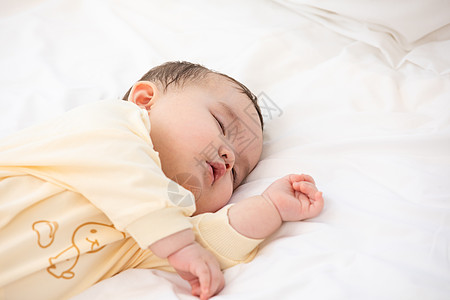中国制造宝宝侧卧睡觉背景