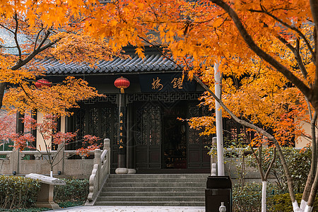 千年古都南京栖霞山栖霞寺背景