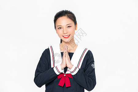  学院风大学生JK服美女形象图片