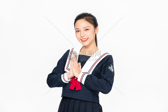  学院风大学生JK服美女形象图片