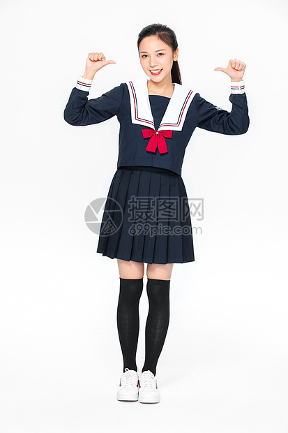 学院风大学生JK服美女形象图片