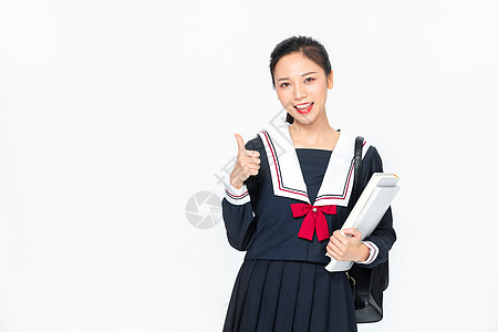 学院风大学生JK服美女点赞图片