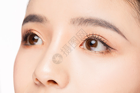 双眼皮女性眼睛眉毛眼部双眼细节特写背景