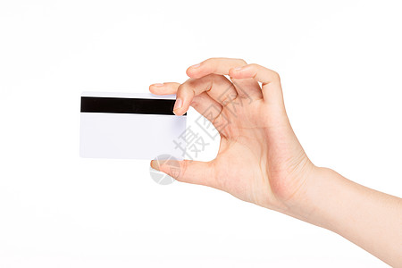 电子会员手持银行卡信用卡特写背景