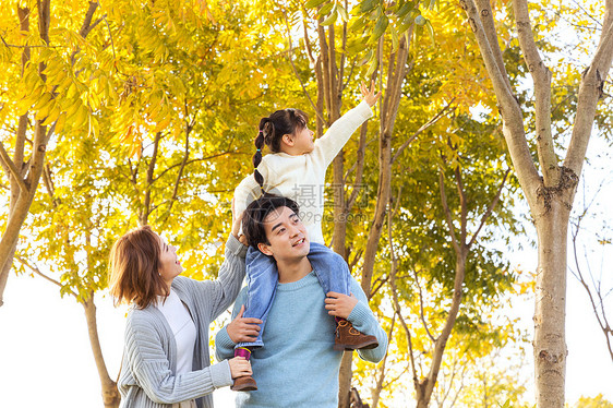 一家三口女儿骑在爸爸的肩身上图片