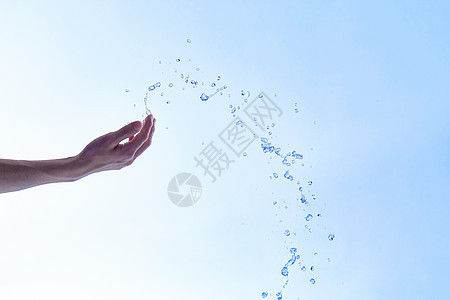 手和水滴背景图片