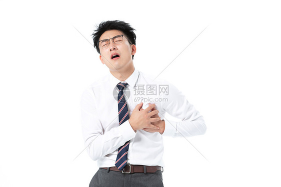 商务男性心脏疼痛图片