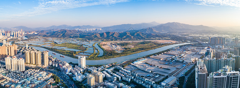 深圳城市深圳河背景