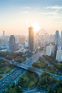 下雨马路深圳滨河皇岗立交背景