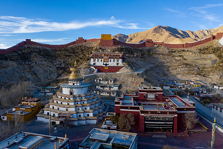 西藏自治区日喀则市白居寺航拍背景