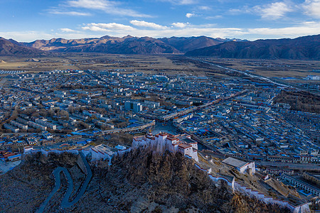 西藏自治区日喀则市白居寺航拍图片