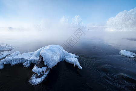 大雪养生东北冰雪世界风光背景