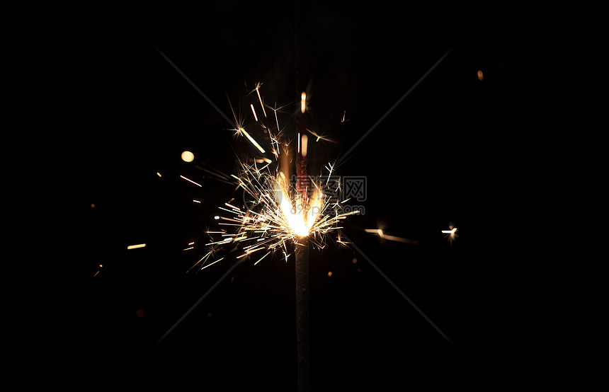烟花烟花棒燃烧特写