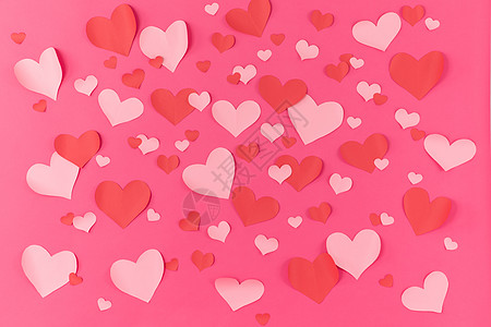 铺满爱心的粉色背景图片素材
