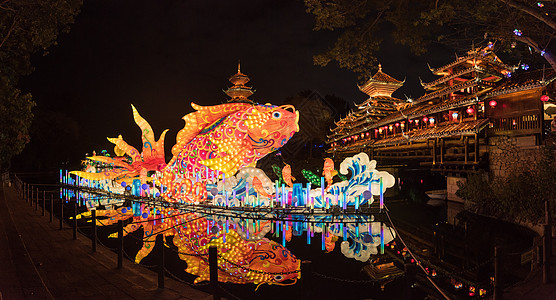 元宵节夜景深圳锦绣中华自贡灯会背景