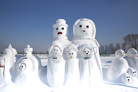  哈尔滨雪人谷背景图片