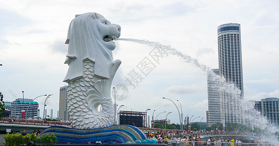 新加坡地标鱼尾狮背景