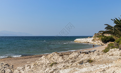 夏季蓝色爱琴海旅游度假风光图片
