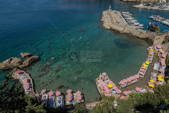 夏季蓝色爱琴海旅游度假风光图片