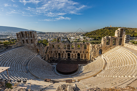 希腊雅典卫城露天古剧场图片