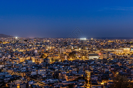 雅典城市夜景天际线图片