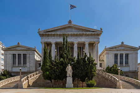 雅典风光希腊首都雅典新古典主义建筑雅典大学背景